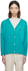 Needles Blue Embroidered Cardigan In B-emerald