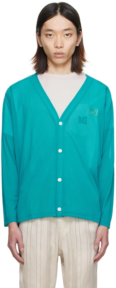 Needles Blue Embroidered Cardigan In B-emerald