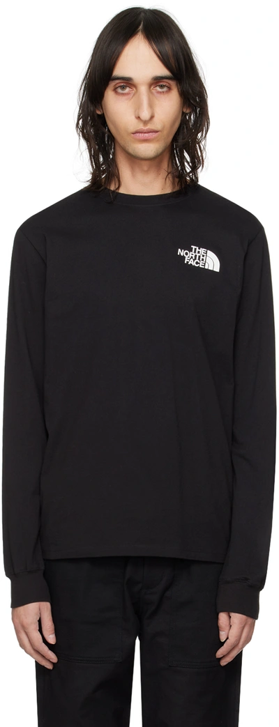 The North Face Black Nse Long Sleeve T-shirt In Ky4 Tnf Blk-tnf Wht