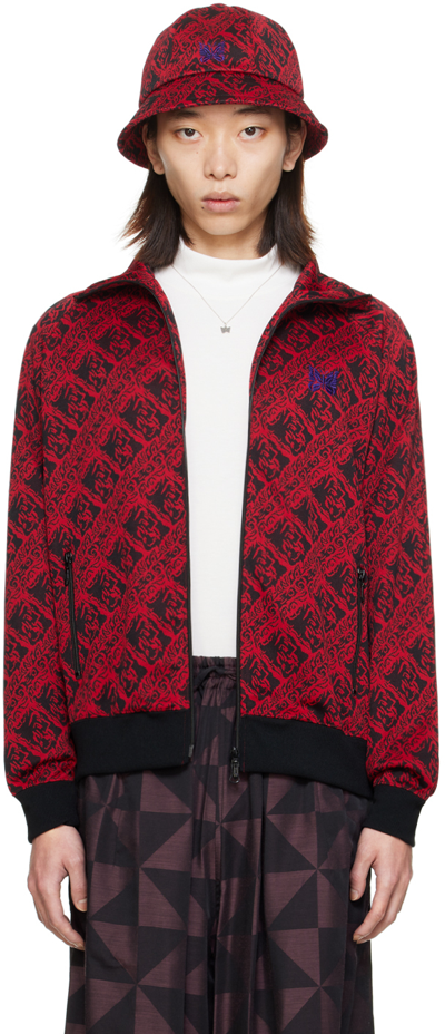 Needles Red Jacquard Track Jacket In B-red