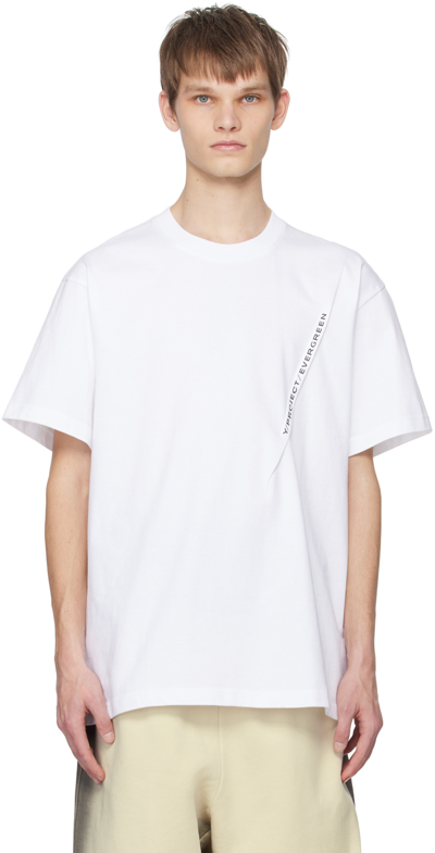 Y/project White Pinched T-shirt In Evergreen Optic Whit
