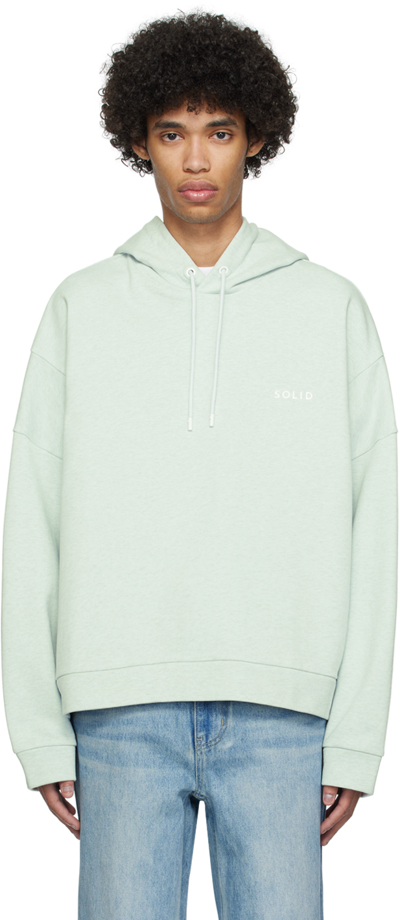 Solid Homme Green Drawstring Hoodie In 703m Mint