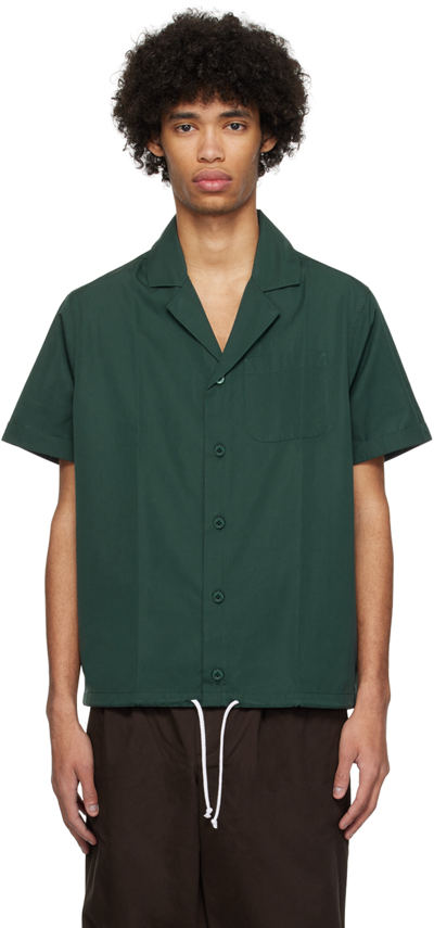 Noah Green Drawstring Shirt In Dark Green