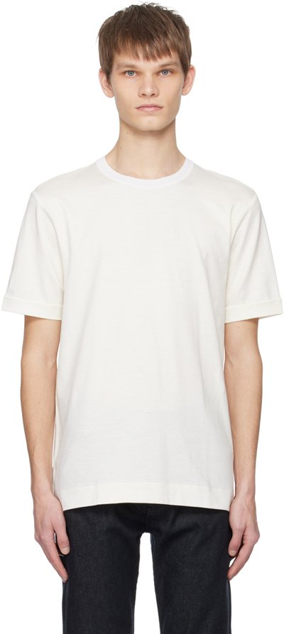 Hugo Boss Off-white Vented T-shirt In Open White 118