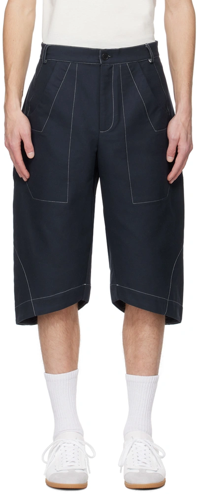 Henrik Vibskov Navy Pack Shorts In 781, Navy Off White