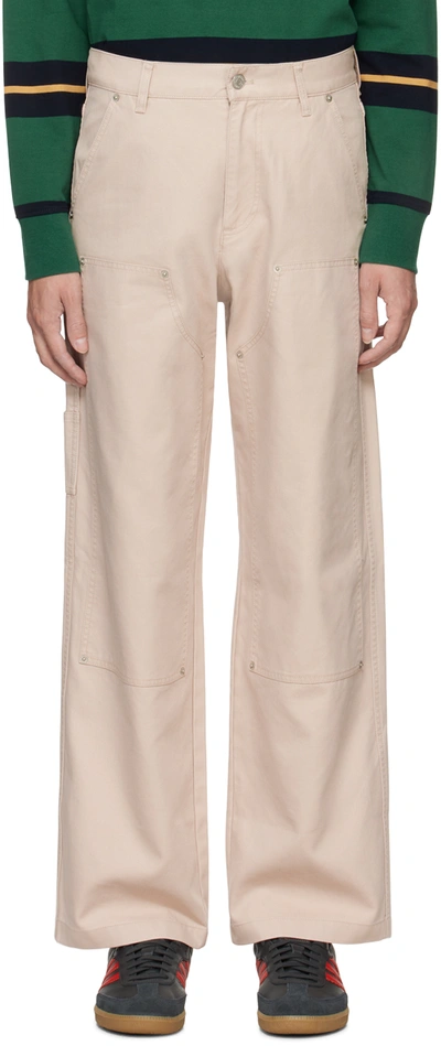 Tommy Jeans Beige Carpenter Trousers In Buckwheat