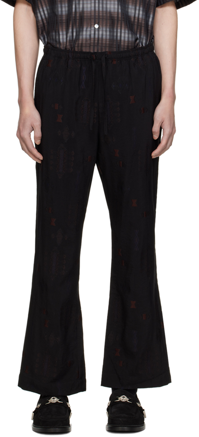 Needles Black String Easy Trousers In B-black