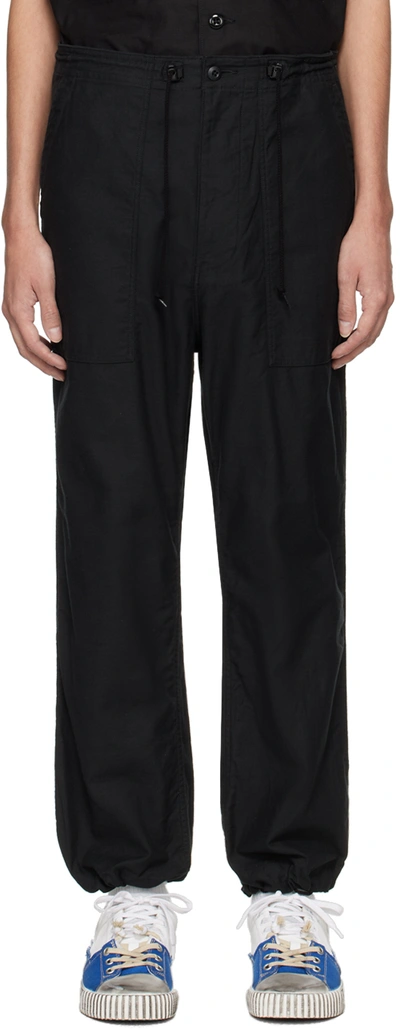 Needles Black String Fatigue Trousers In C-black