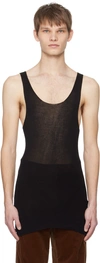 Rier Black Seamless Tank Top In Black Silk