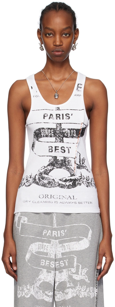 Y/project White 'paris' Best' Tank Top In Optic White