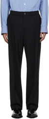SOLID HOMME BLACK PINCHED SEAM TROUSERS