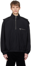 Rier Black Hooded Jacket In Black Waxed