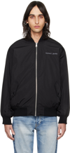 Tommy Jeans Black Embroidered Bomber Jacket In Black