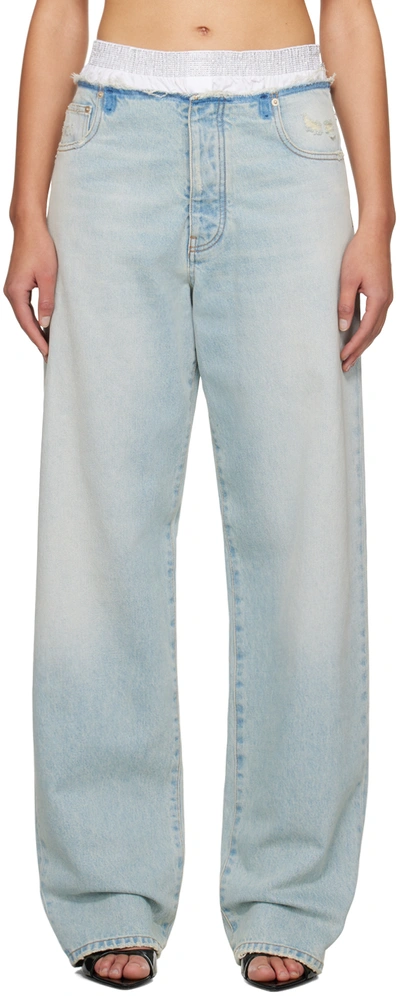 Darkpark Blue Claire Jeans In Bluesh White