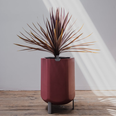 Marly Garden Larger, Earthy Terracotta Self-watering Planter In Burgundy