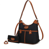 Mkf Collection By Mia K Harper Nylon Hobo Shoulder Handbag With Matching Wallet In Black