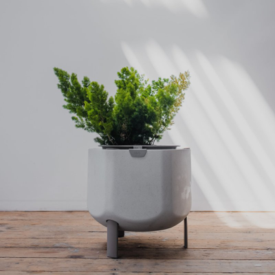 Marly Garden Small, Stone White Self-watering Planter In Gray