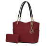 Mkf Collection By Mia K Savannah M Logo Printed Women's Tote And Wristlet Wallet In Red