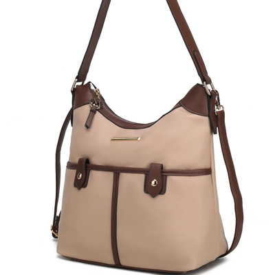 Mkf Collection By Mia K Harper Vegan Color Block Leather Women's Shoulder Bag In Brown