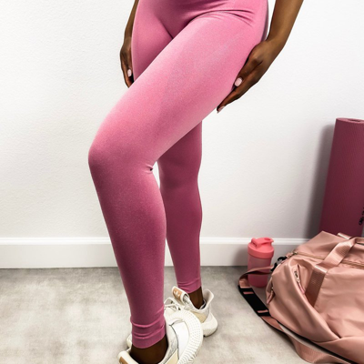 Anna-kaci High Waisted Butt Lifting Leggings In Pink