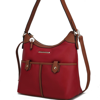 Mkf Collection By Mia K Harper Vegan Color Block Leather Women's Shoulder Bag In Red
