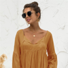 Anna-kaci Relaxed Light Gathered Blouse In Brown