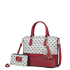 Mkf Collection By Mia K Saylor Circular Print Women's Tote Bag & Wristlet Wallet 2 Pcs In Red