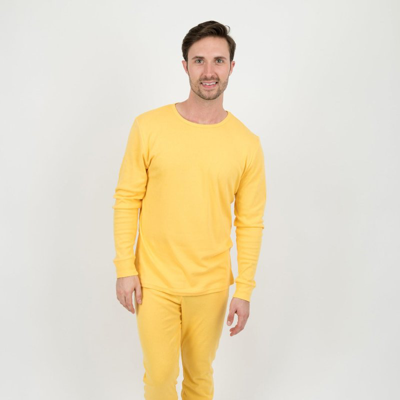 Leveret Mens Solid Yellow Pajamas