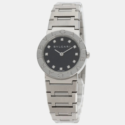 Pre-owned Bvlgari Bb26ss/12 Quartz Women's Wristwatch 26 Mm In Black
