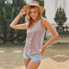 Anna-kaci Contrast Button Down Top In Pink