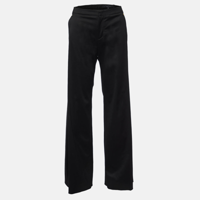 Pre-owned Gucci Black Cotton Flared Trousers S