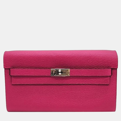Pre-owned Hermes Kelly Togo Bag In Pink