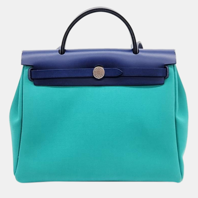 Pre-owned Hermes New Zip Erback Small Bag In Blue