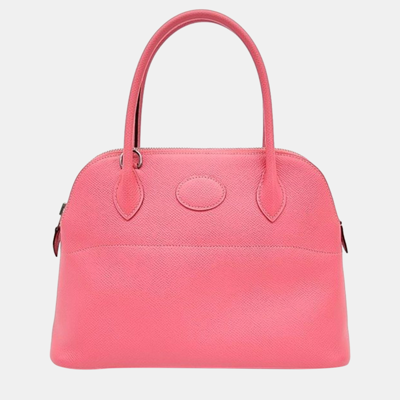 Pre-owned Hermes Pink Leather Bolide 27 Bag