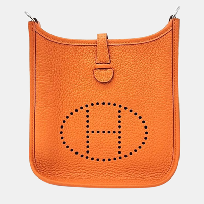Pre-owned Hermes Orange Leather Evelyn 16 Bag