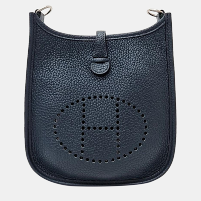 Pre-owned Hermes Black Leather Evelyn 16 Bag
