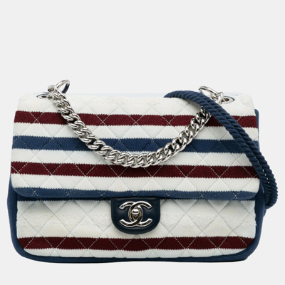 Pre-owned Chanel Multicolour Jumbo Jersey Rope Flap Bag In Multicolor