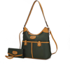 Mkf Collection By Mia K Harper Nylon Hobo Shoulder Handbag With Matching Wallet In Green