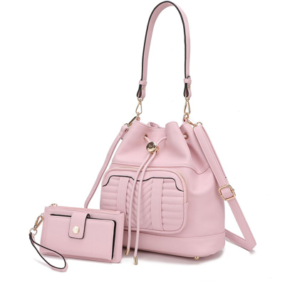 Mkf Collection By Mia K Ryder Vegan Leather Women's Shoulder Bag With Wallet In Pink