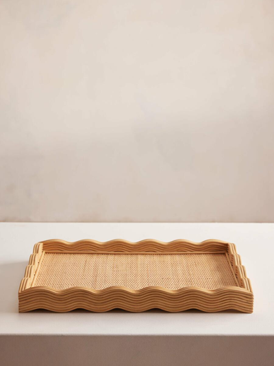 Soho Home Pangbourne Rattan Tray In Brown