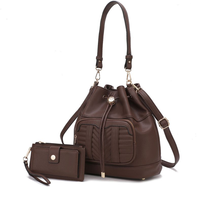 Mkf Collection By Mia K Ryder Vegan Leather Women's Shoulder Bag With Wallet In Brown