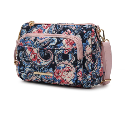 Mkf Collection By Mia K Rosalie Cotton Botanical Pattern Women's Shoulder Handbag In Pink