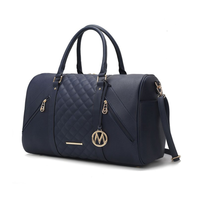 Mkf Collection By Mia K Allegra Vegan Leather Women's Duffle In Blue