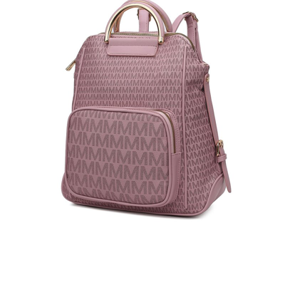 Mkf Collection By Mia K June M Logo Printed Vegan Leather Women's Backpack In Purple