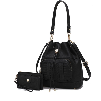Mkf Collection By Mia K Ryder Vegan Leather Women's Shoulder Bag With Wallet In Black