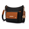 Mkf Collection By Mia K Serenity Color Block Vegan Leather Women's Crossbody Bag In Black