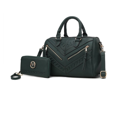 Mkf Collection By Mia K Lara Vegan Leather Women's Satchel With Wallet In Green