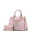 Mkf Collection By Mia K Christine Circular Print Satchel Bag Witch Matching Wallet In Pink