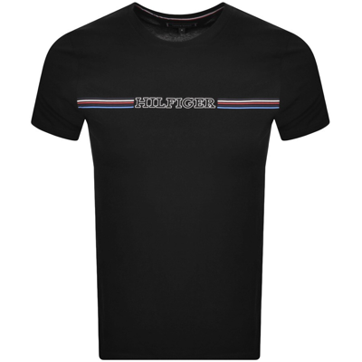 Tommy Hilfiger Stripe Slim Fit T Shirt Black