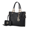 Mkf Collection By Mia K Merlina Embossed Pockets Vegan Leather Women's Tote Bag With Wallet In Black